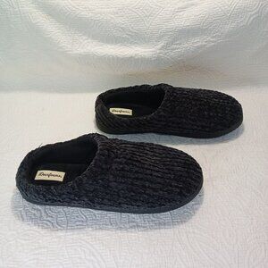 Dearfoams House Slippers Textured XL US 11-12 Indoor/Outdoor Sole Mens Black